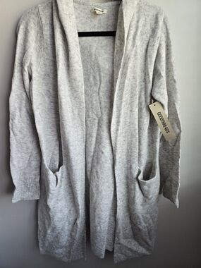 Goodthreads Light Gray Open-Front Pocket Cardigan